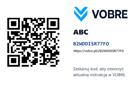 Kod QR VOBRE do instrukcji stanowiskowych